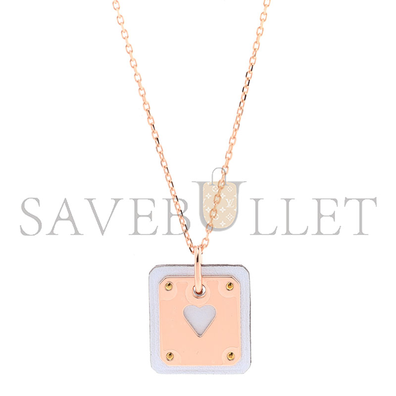 H**mes rose gols plated swift as de coeur necklace bleu brume